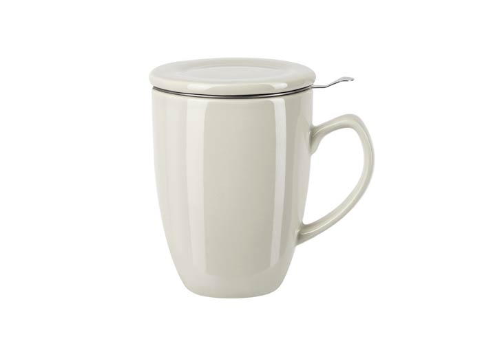 Tasse à couvercle avec passoire (crème)