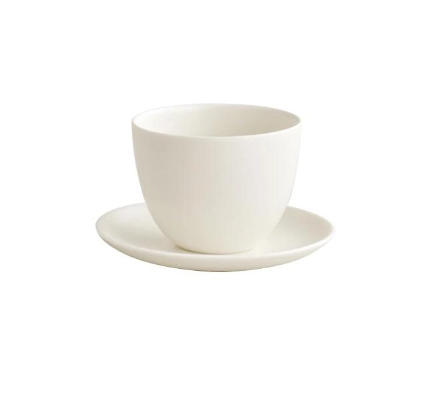 Tasse avec soucoupe "Pebble" de Kinto blanc