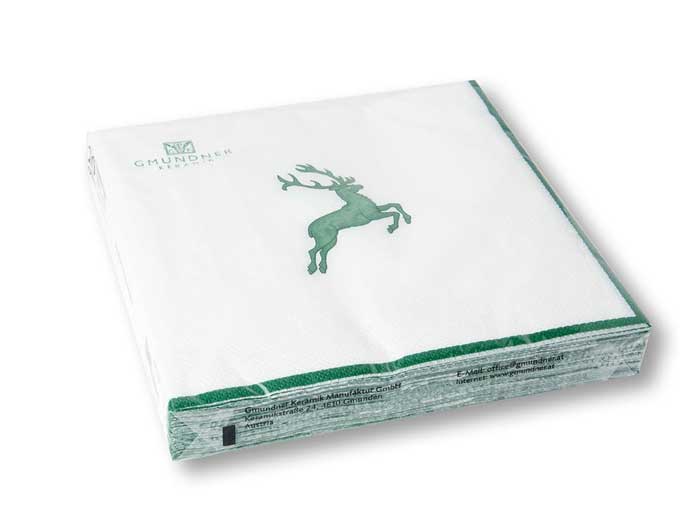 Gmundner Napkins Green Deer (20 pieces)