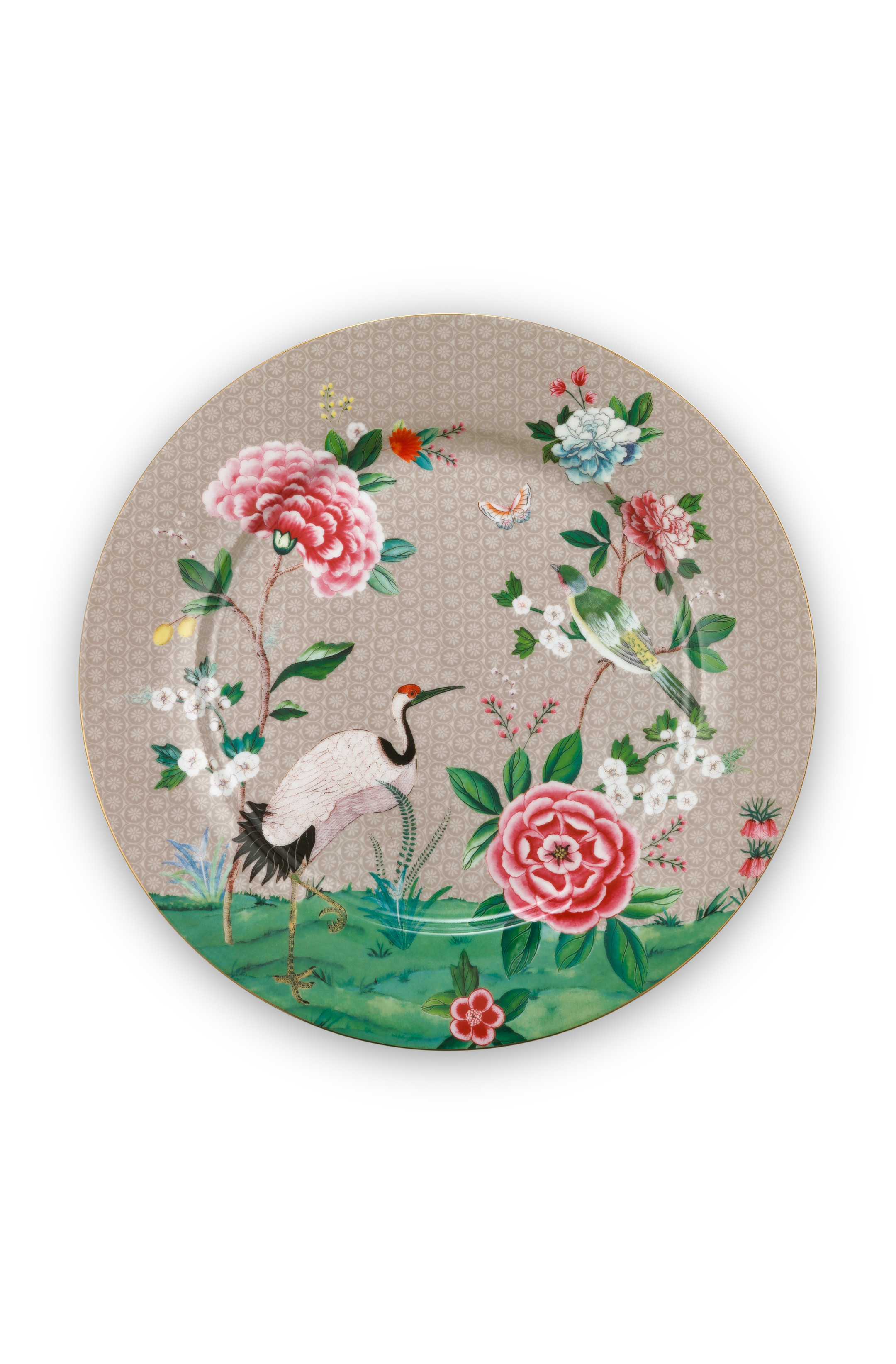 Pip Studio Assiette kaki "Blushing Birds" (32cm)