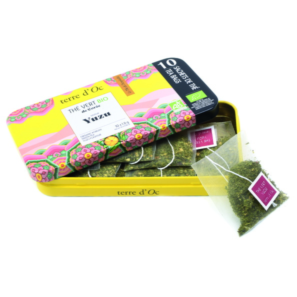 10 sachets de thé vert bio ''Yuzu"
