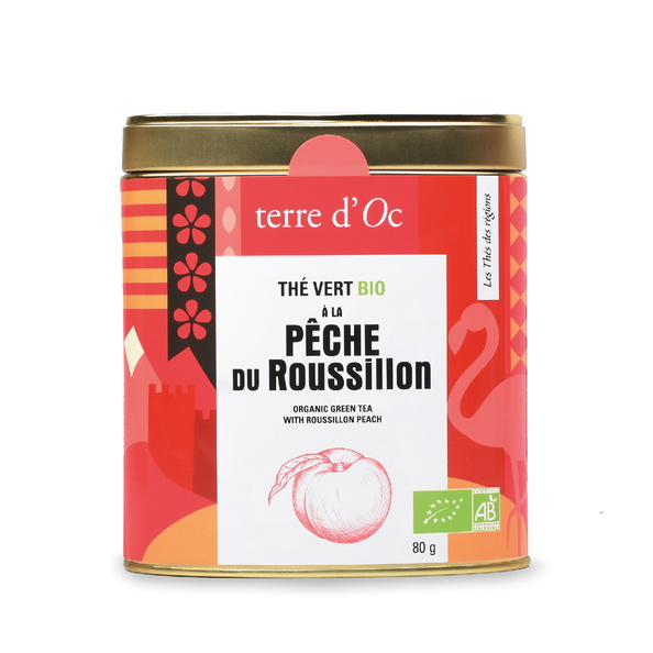 Thé vert bio Roussillon Pêche 80g