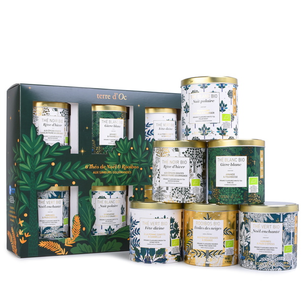 Geschenkset mit 6 Bio -Weihnachtstees & Rooibos 