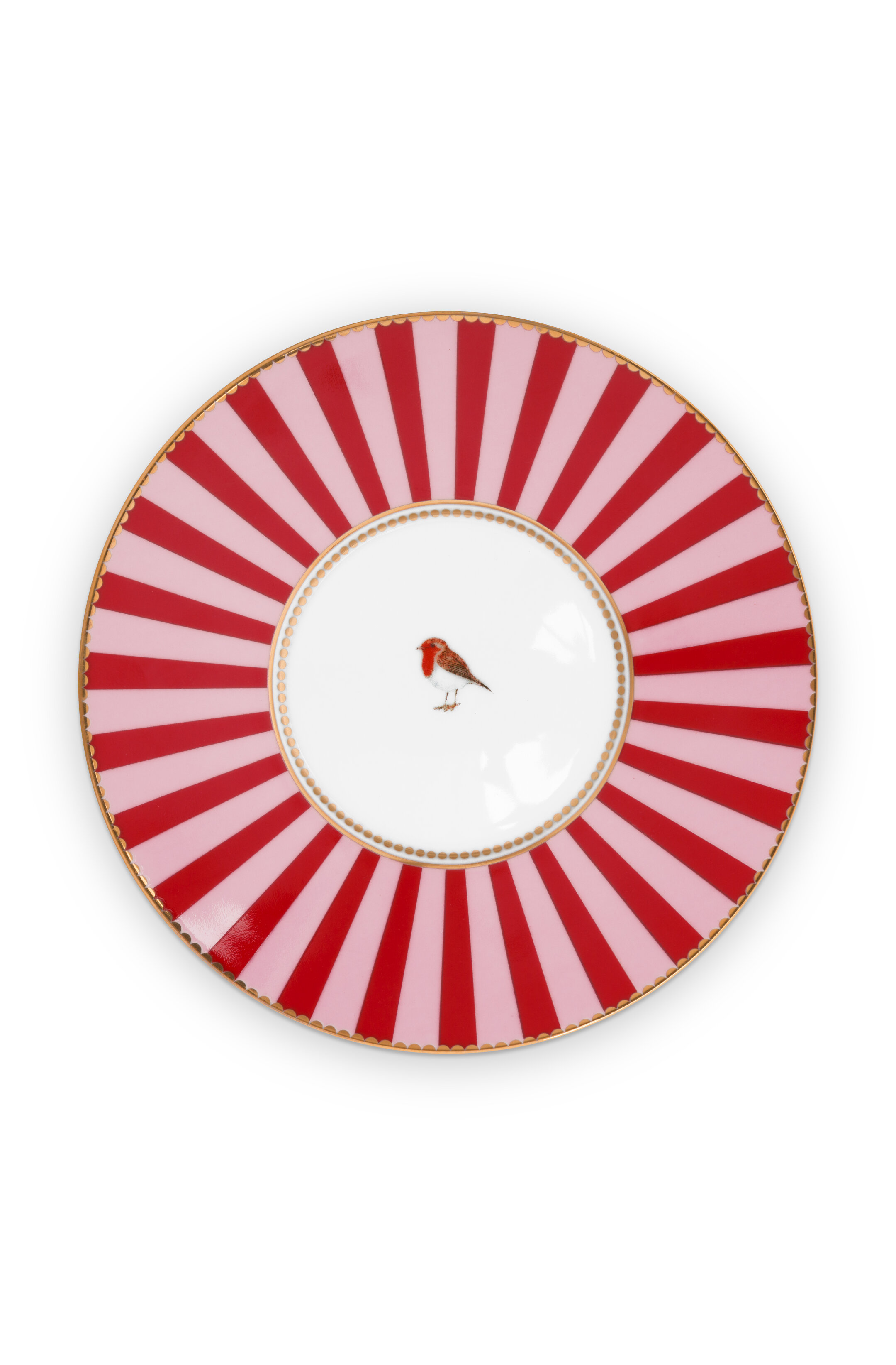 Pip Studio Tasse et soucoupe Oiseaux d'Amour Médaillon Rouge-Rose