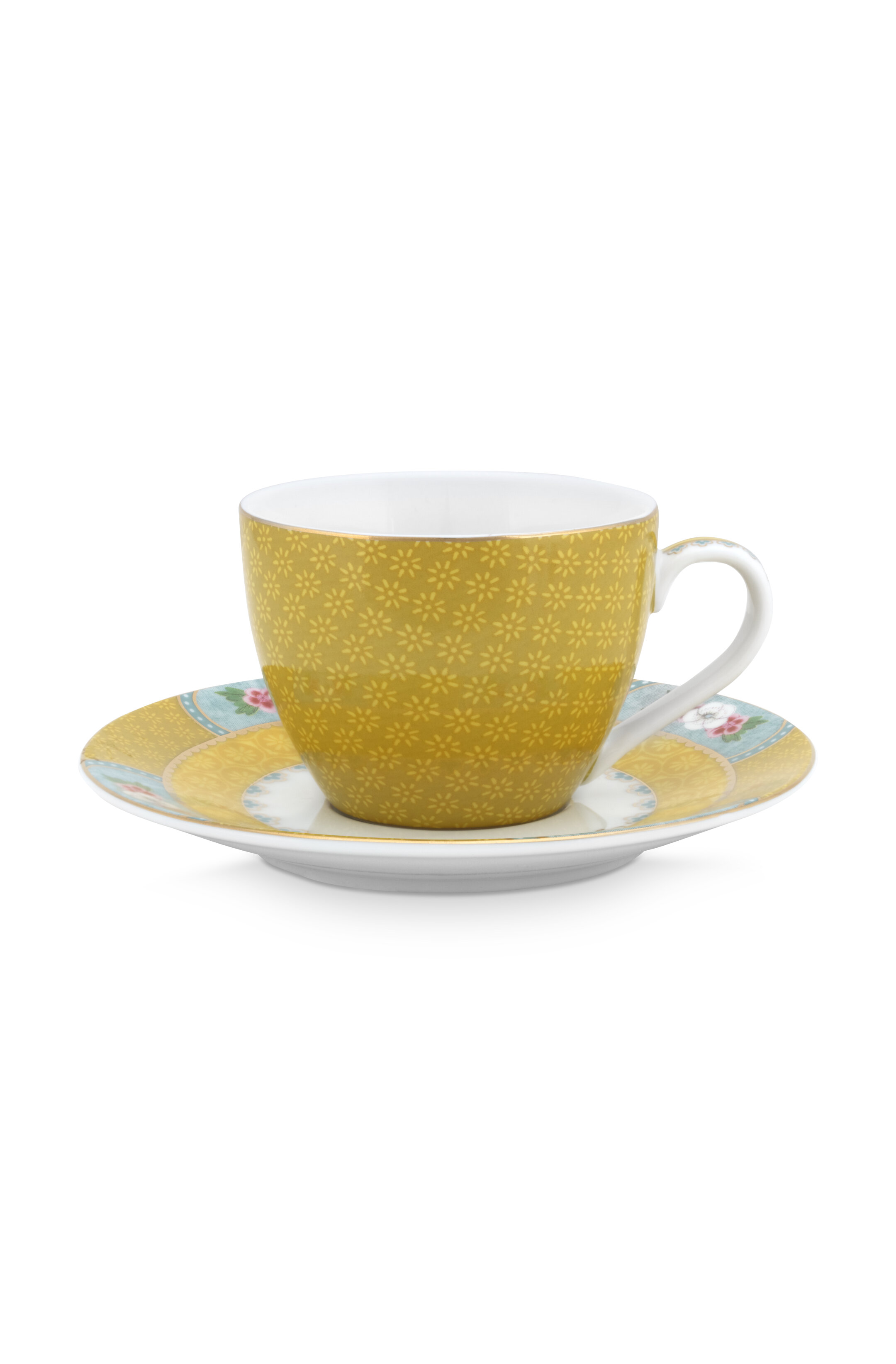 Pip Studio Tasse à espresso et sous-verre jaune Blushing Birds