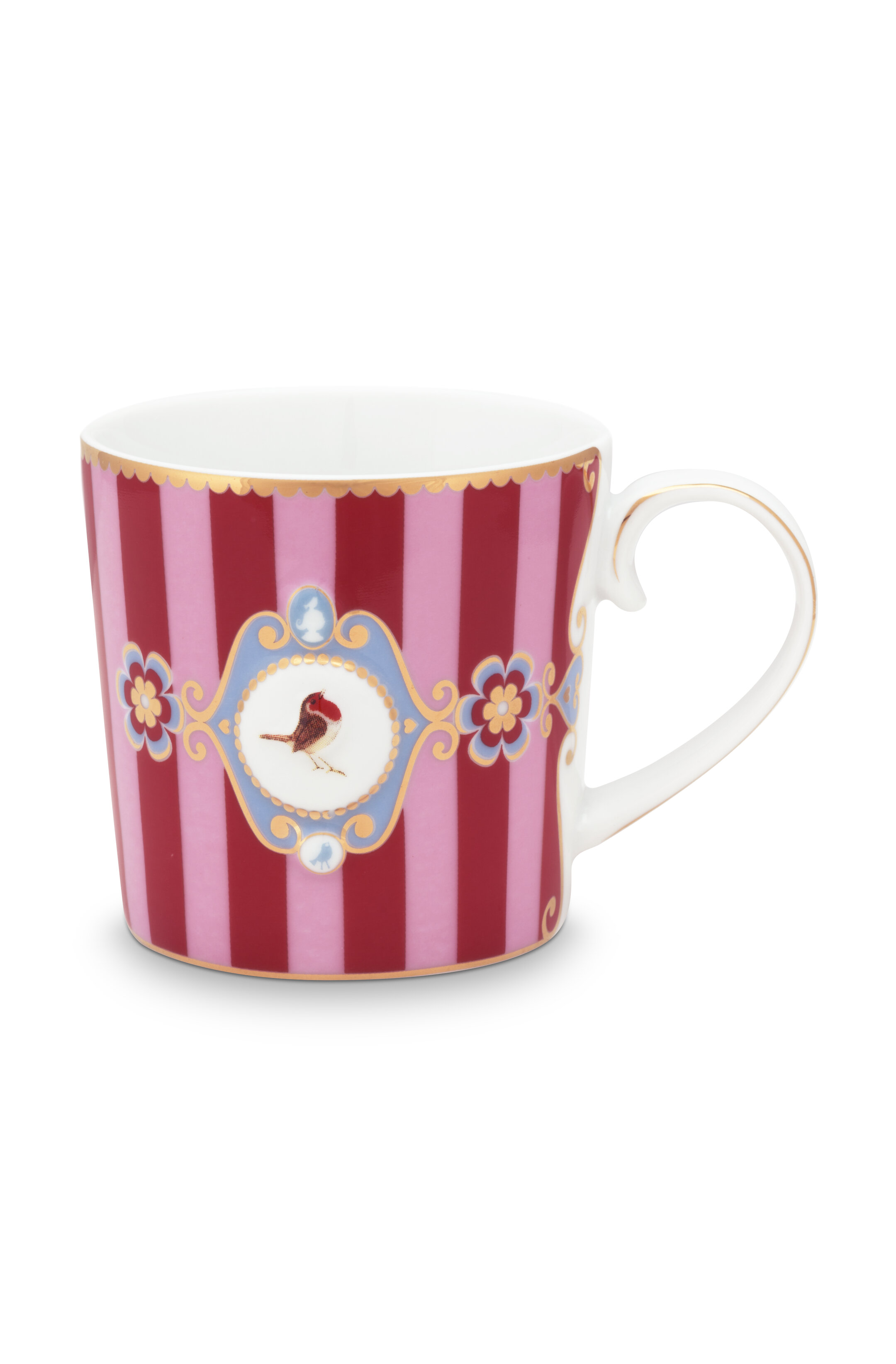 Pip Studio Love Birds Cup Small Stripes Red-Pink