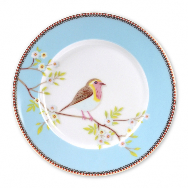 Pip Studio Vroege Vogel Blauw Bord (21cm)