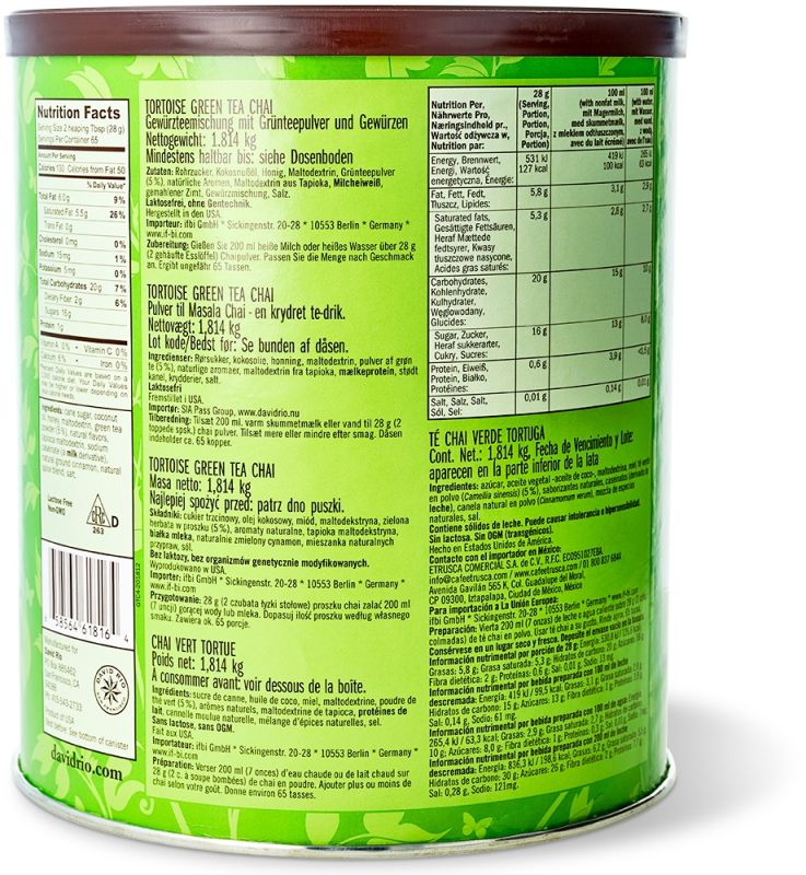 David Rio Tortoise Green Tea Chai (1816g Dose) 