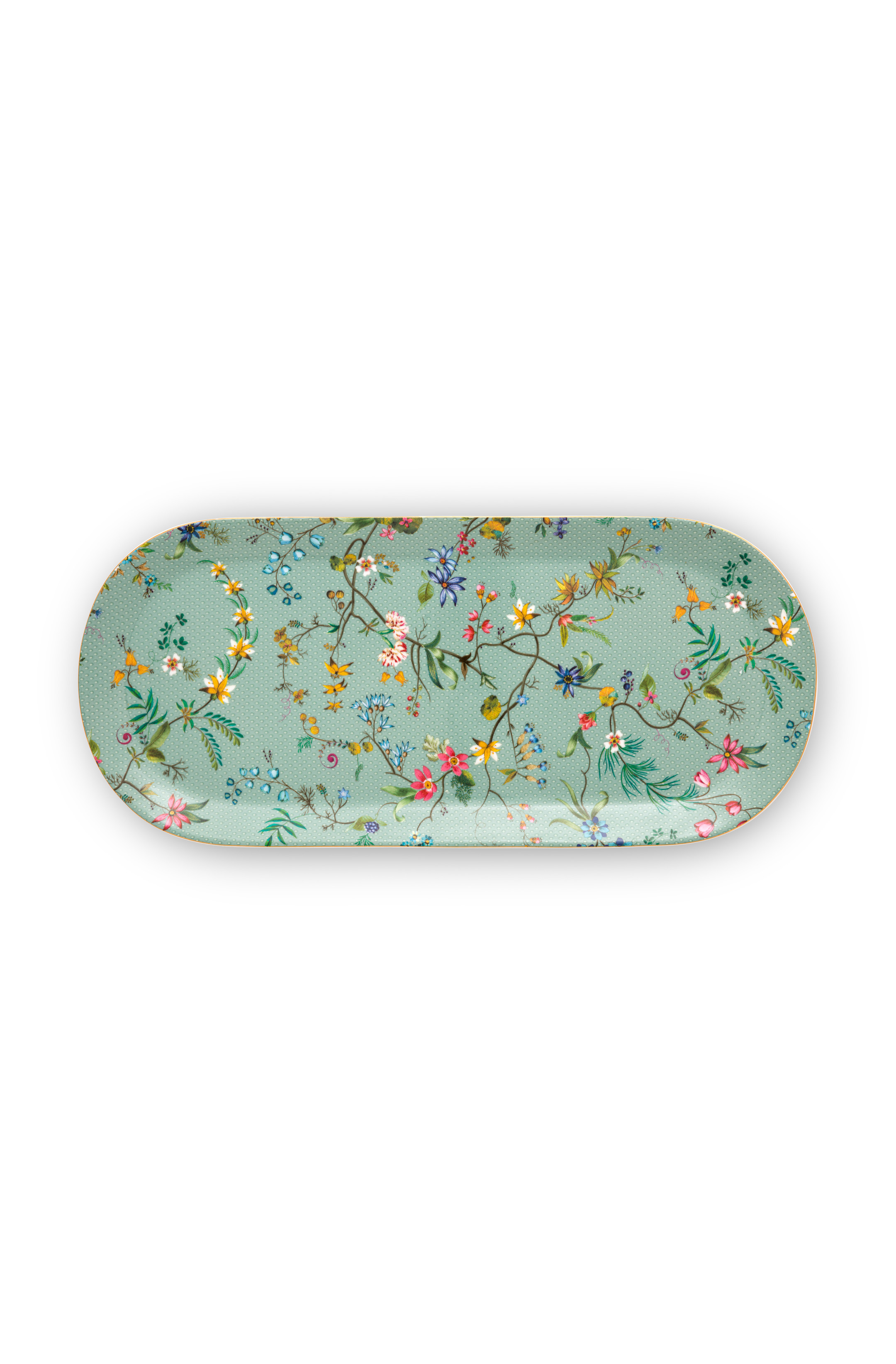 Pip Studio Jolie Rectangular Flowers Blue Cake Plate