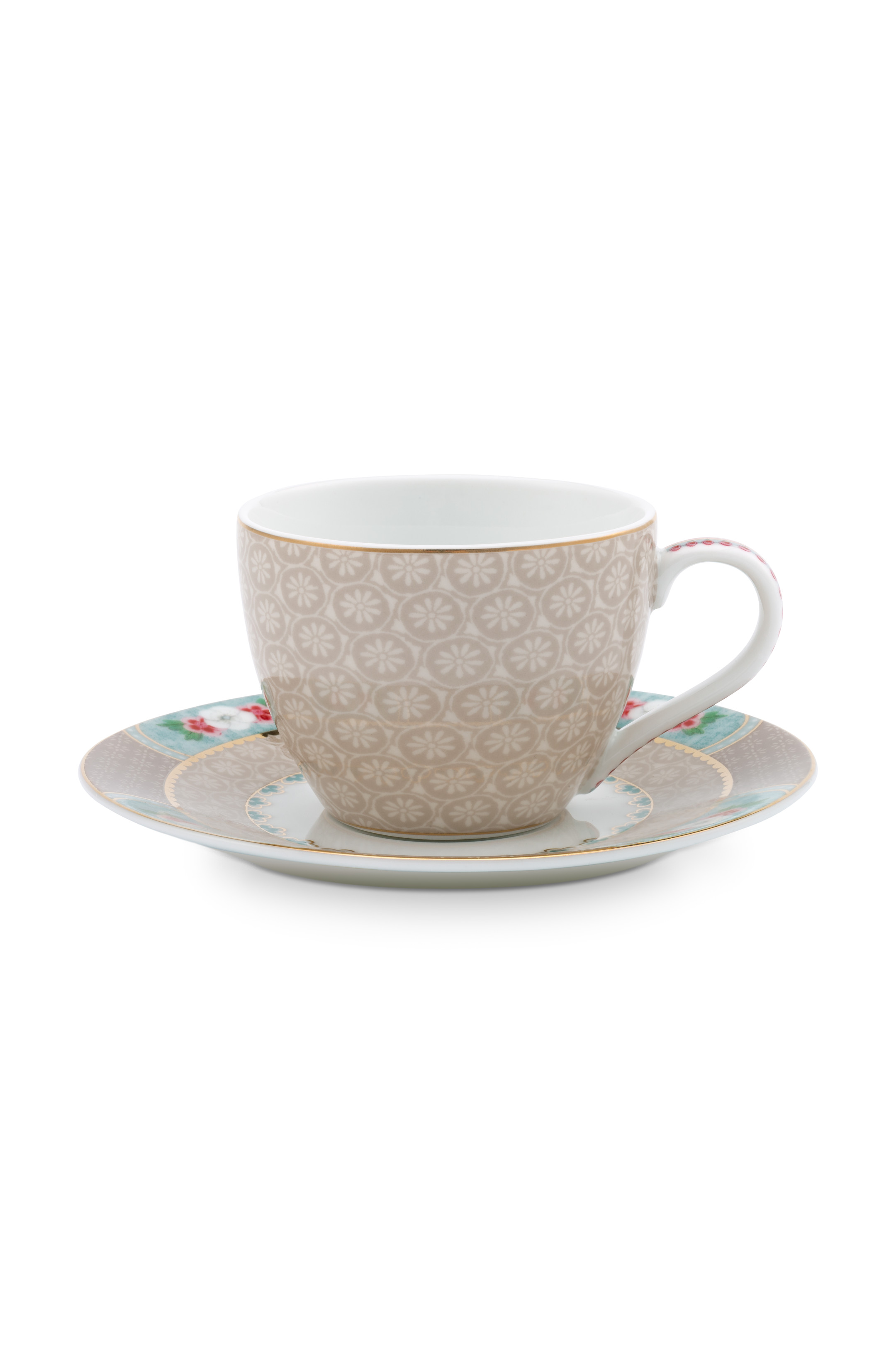 Pip Studio Blushing Birds Khaki Espresso Cup & Saucer